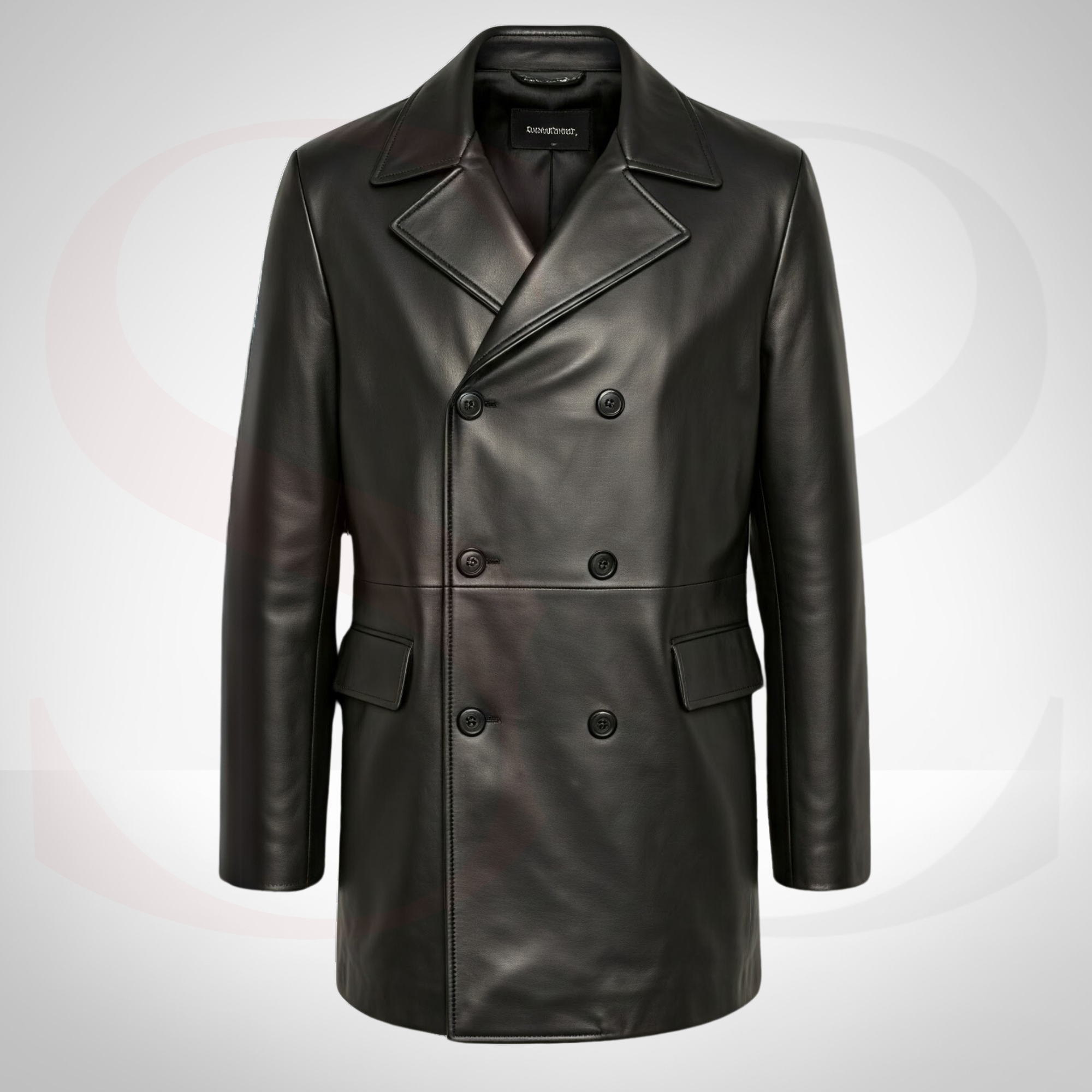Make a Bold Statement with the Double-Breasted Style Ladies Leather Long Coat
