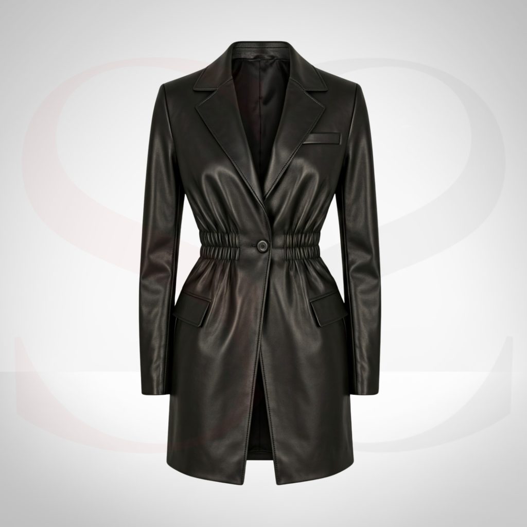 Timeless Elegance Ladies Leather Long Coat