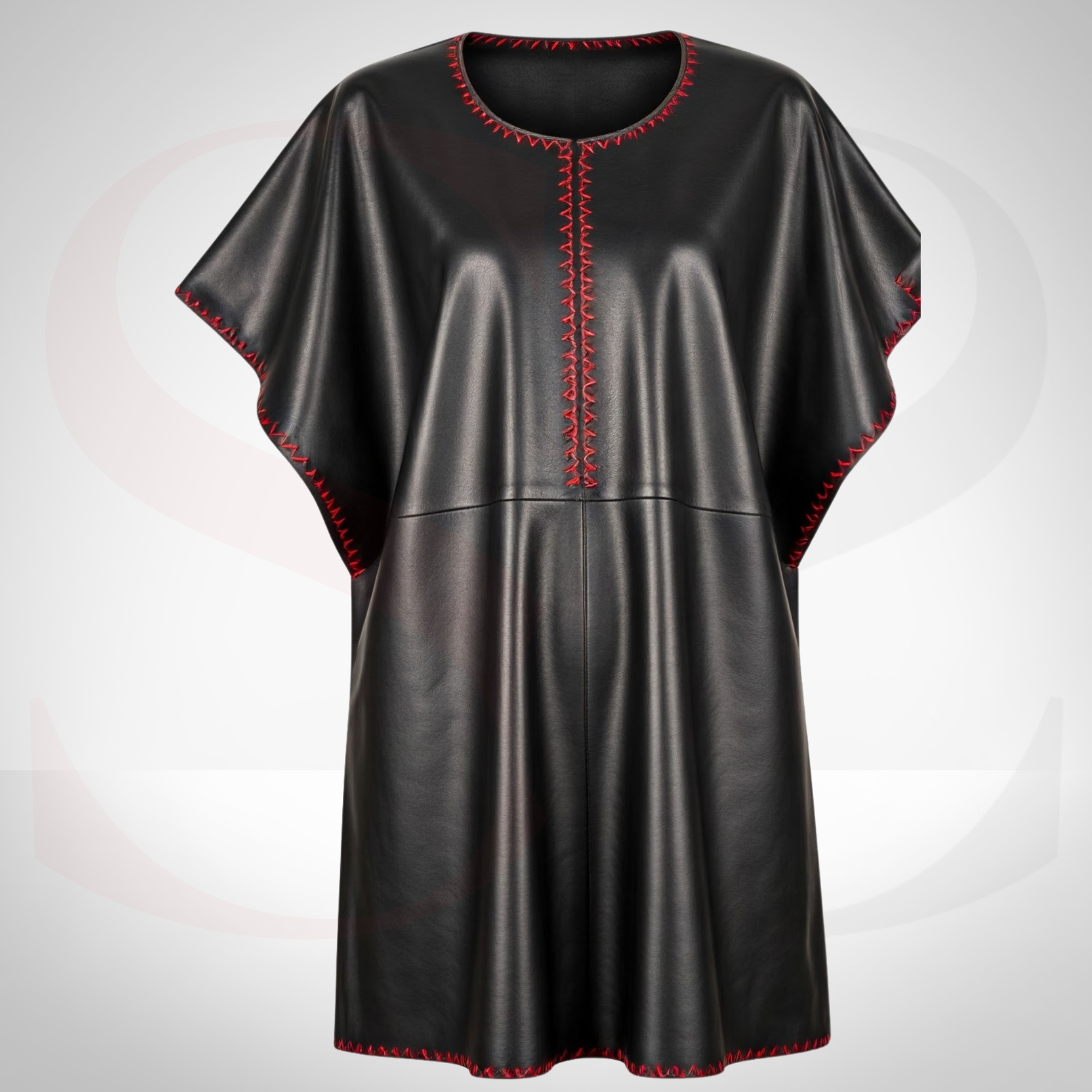 Get the Perfect Blend of Luxury and Comfort with the Effortlessly Stylish Black Kaftan With Red Stitch
