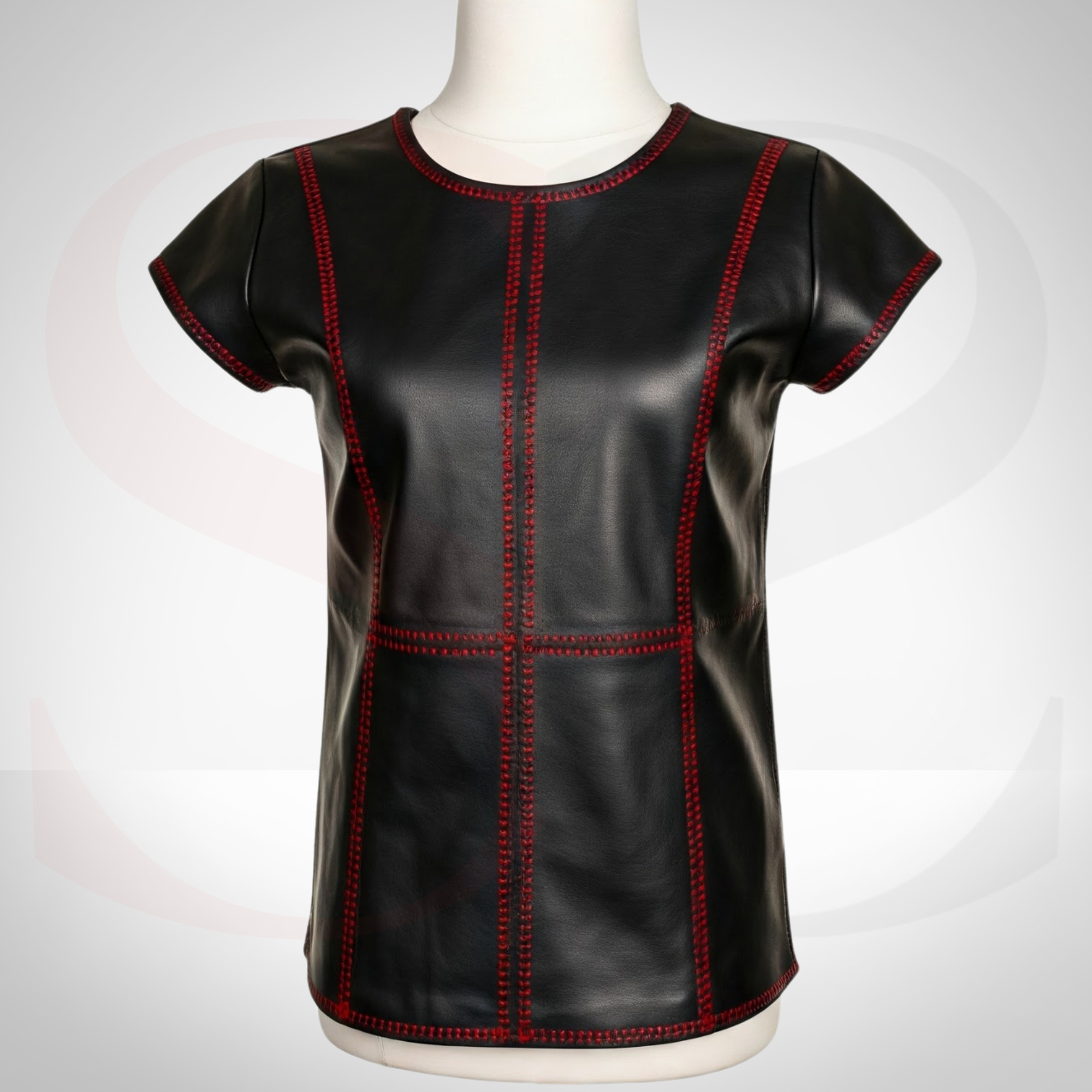Unleash Effortless Style with the Iconic Style Round Neck T-Shirt With Red Stitch