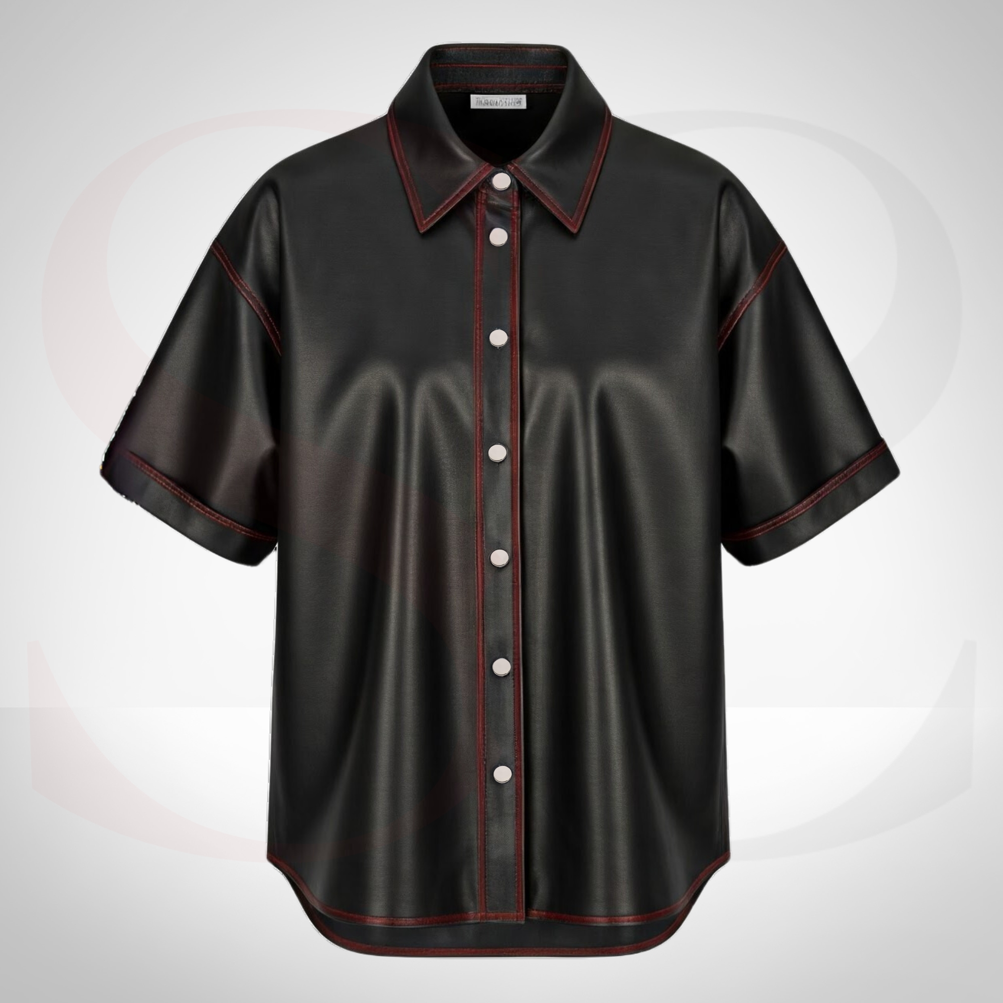 Upgrade Your Style with the Elegant Finish Button Dress Shirt With Red Stitch