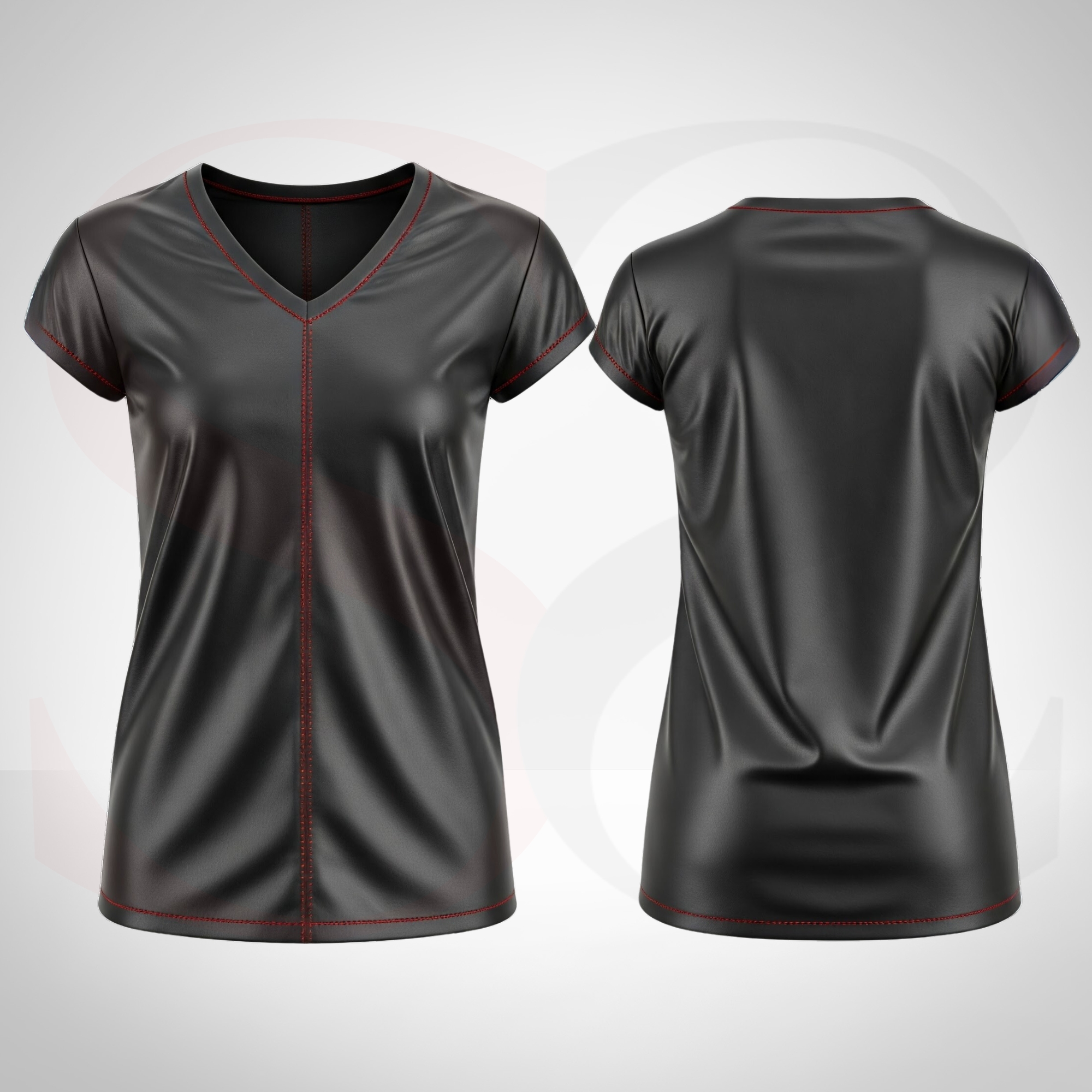 Elevate Your Everyday Look with the Urban Edge V Neck Tee Sewn with Red Thread