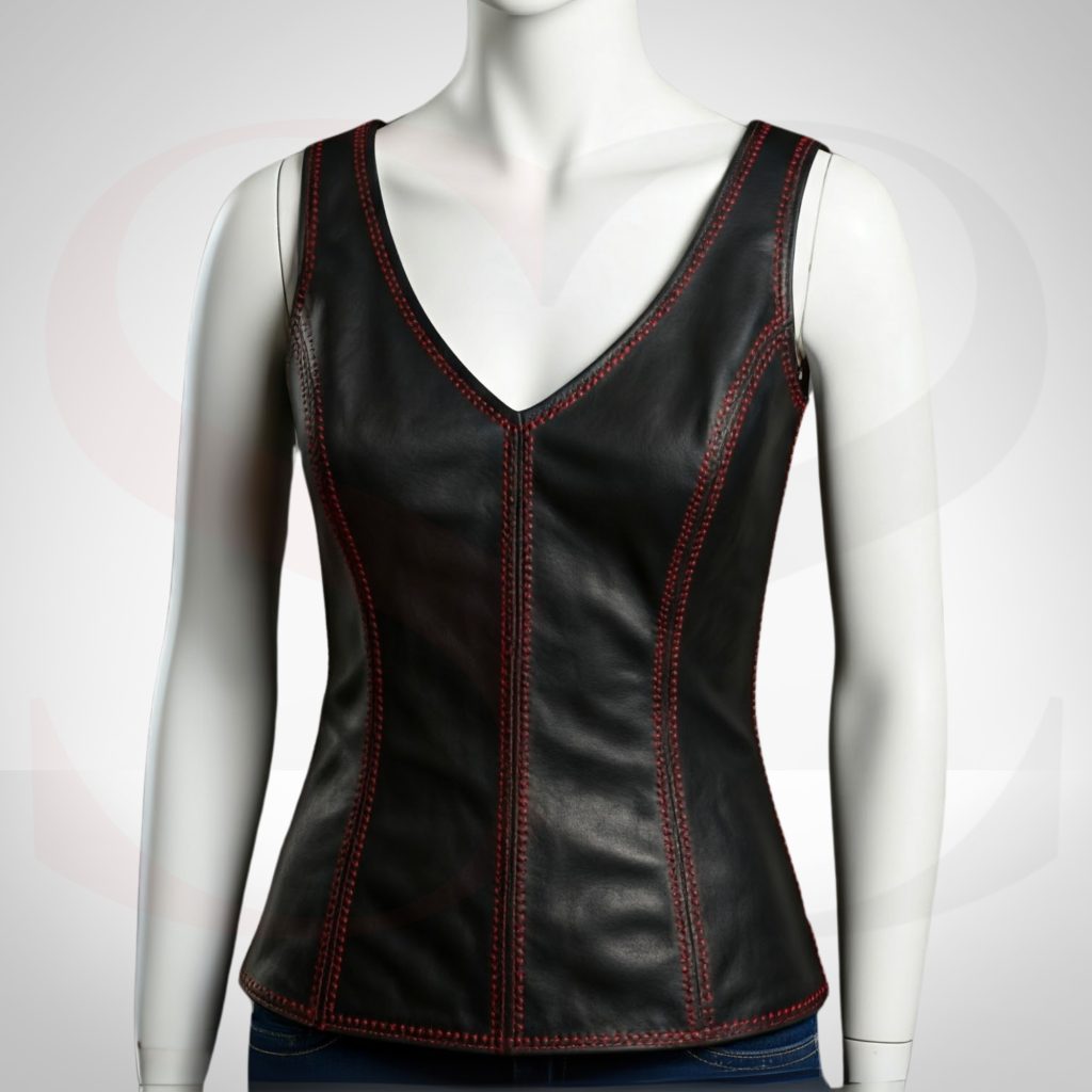 Effortless Style A Tank Top Sewn With Red Thread