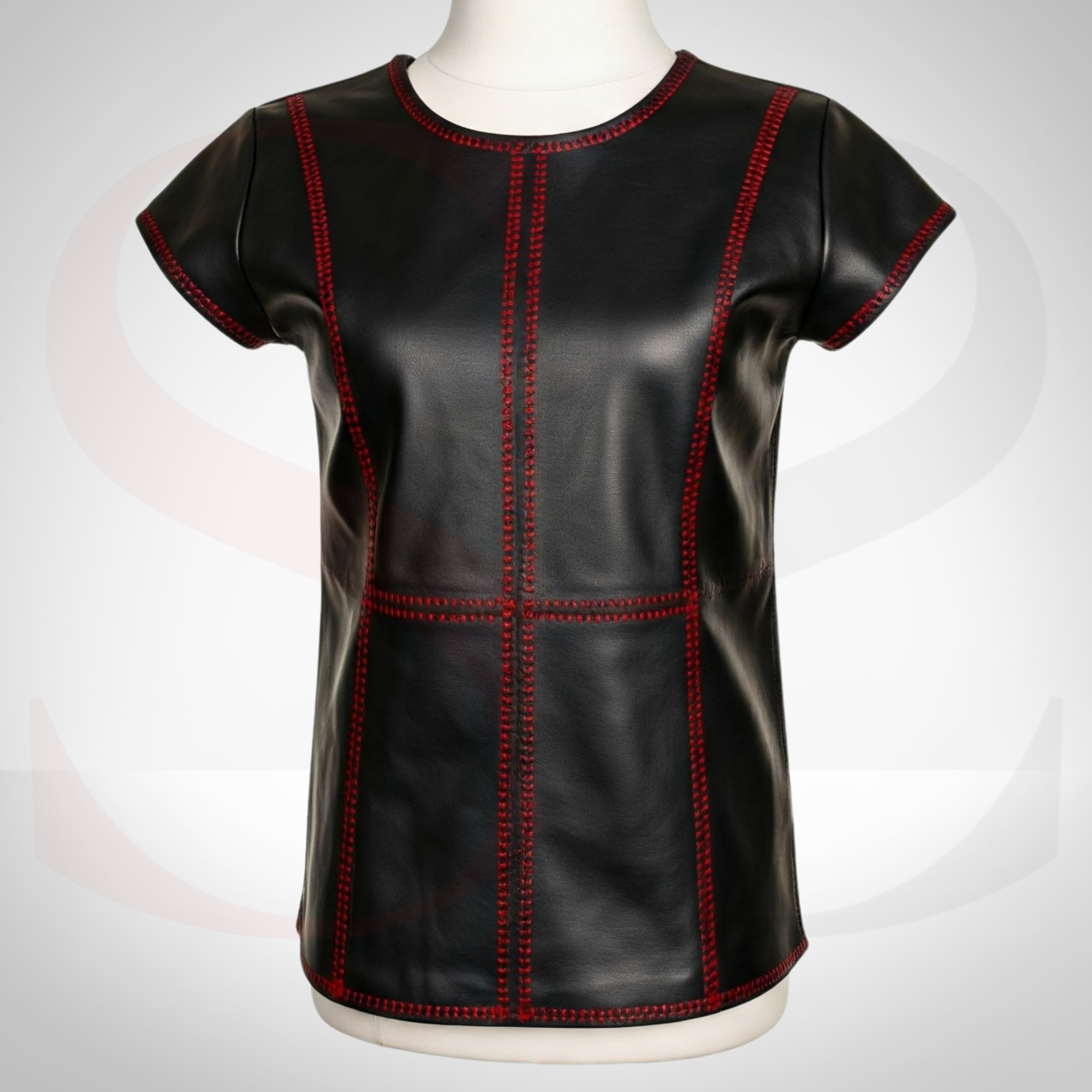 Unleash Your Bold Side with a Genuine Leather Round Neck Shirt