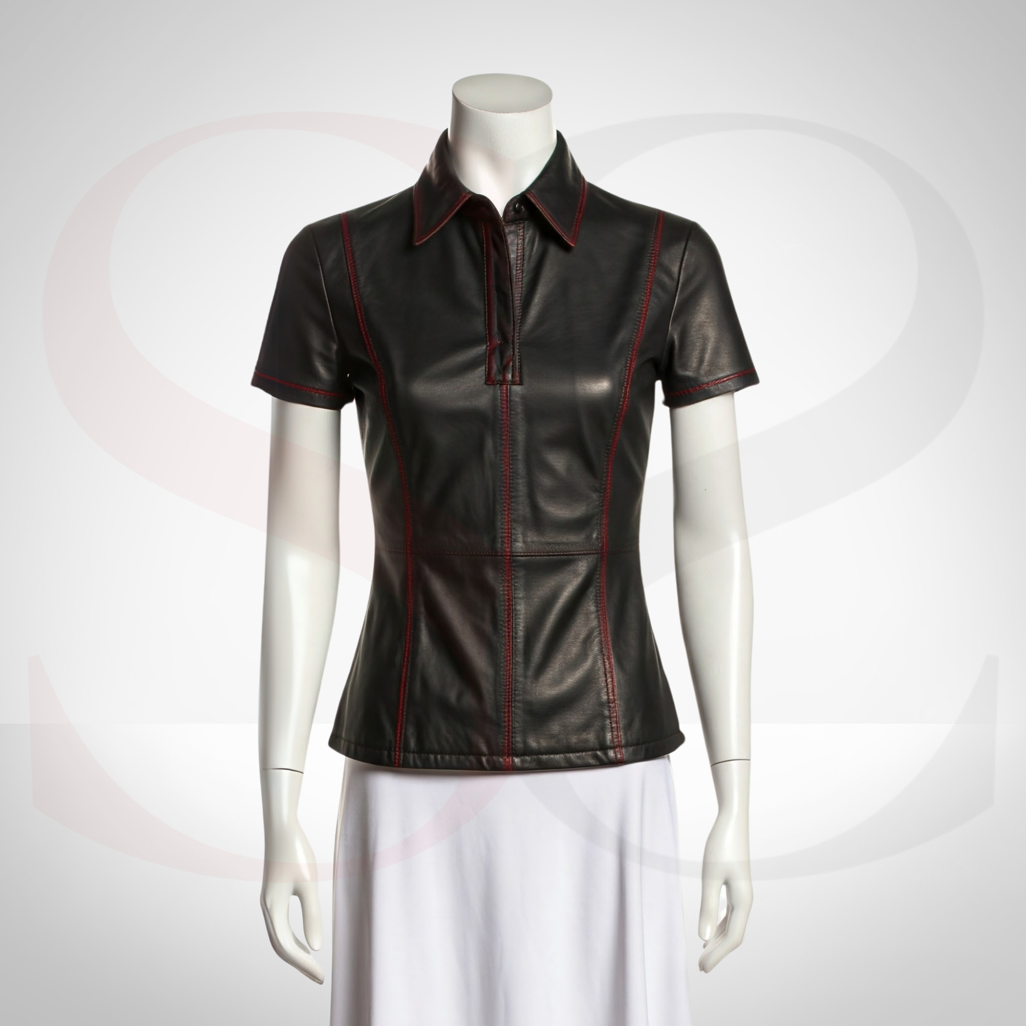 Elevate Your Evening Look with the Night-Out Look Polo Style Shirt With Red Stitch