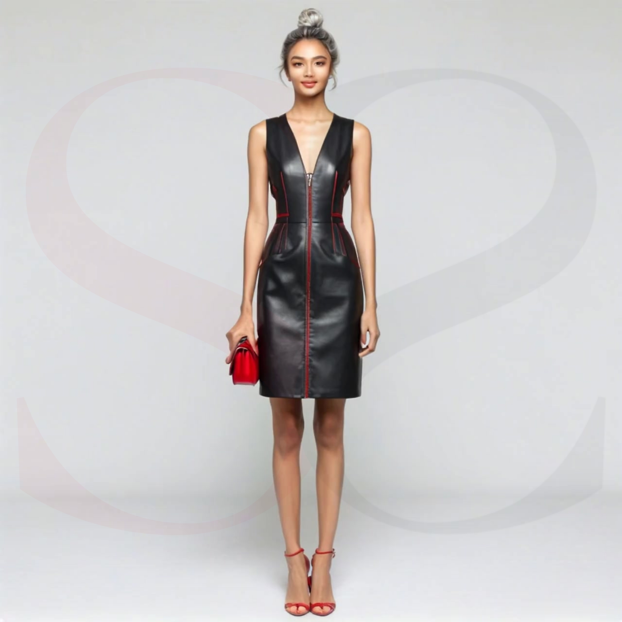 Step Into Sophistication with the Black Leather Cocktail Dress