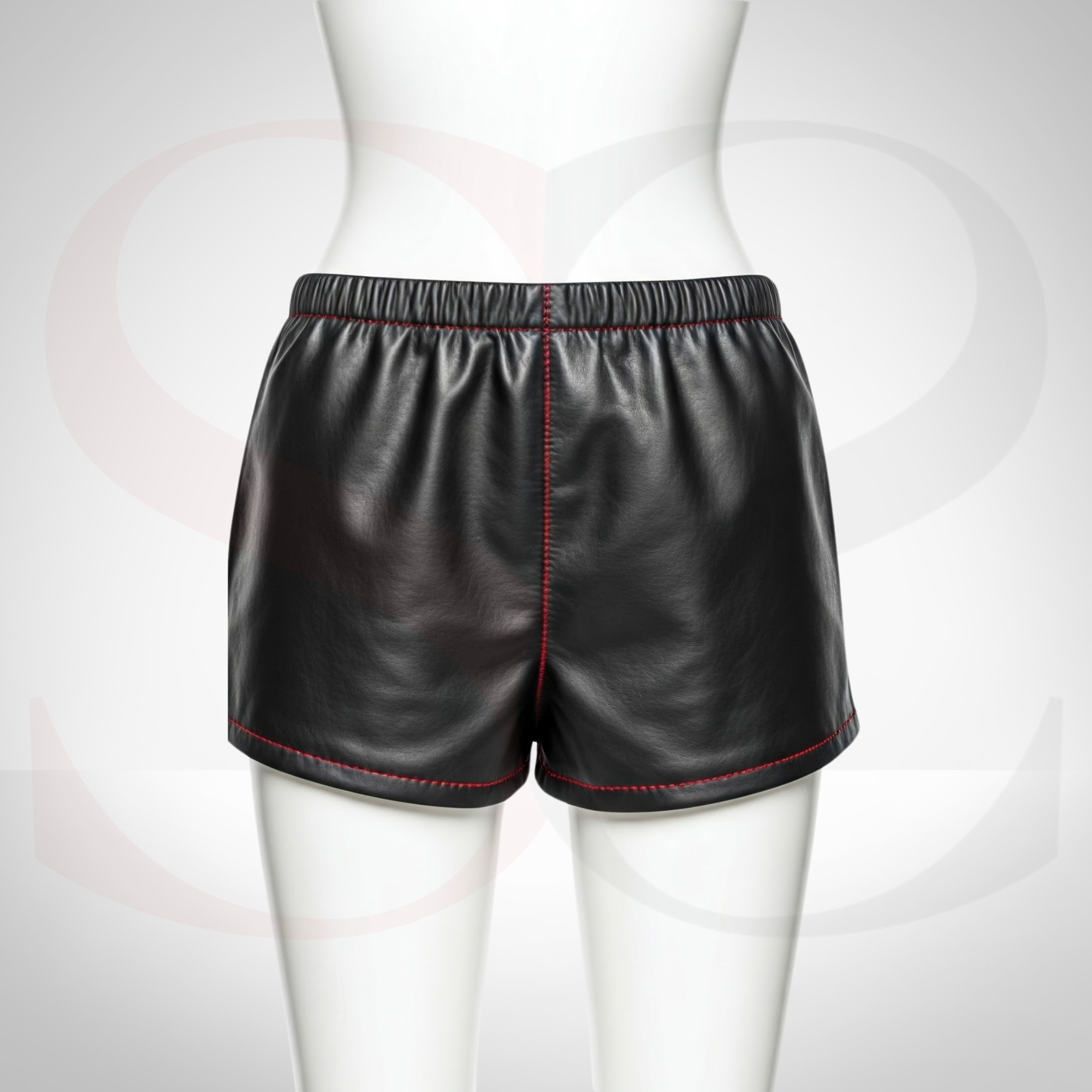 Show Off Your Curves with High Waisted Black Leather Shorts