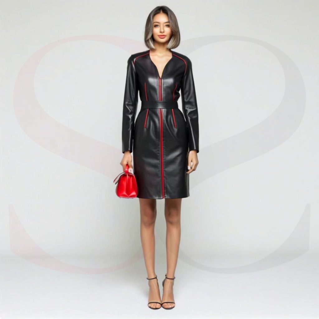 Leather Mini Dress Black