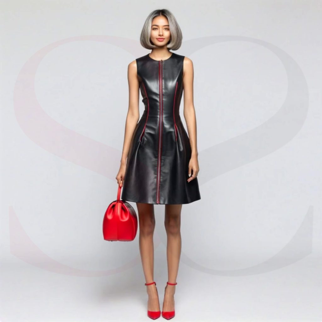 Black And Leather Dress