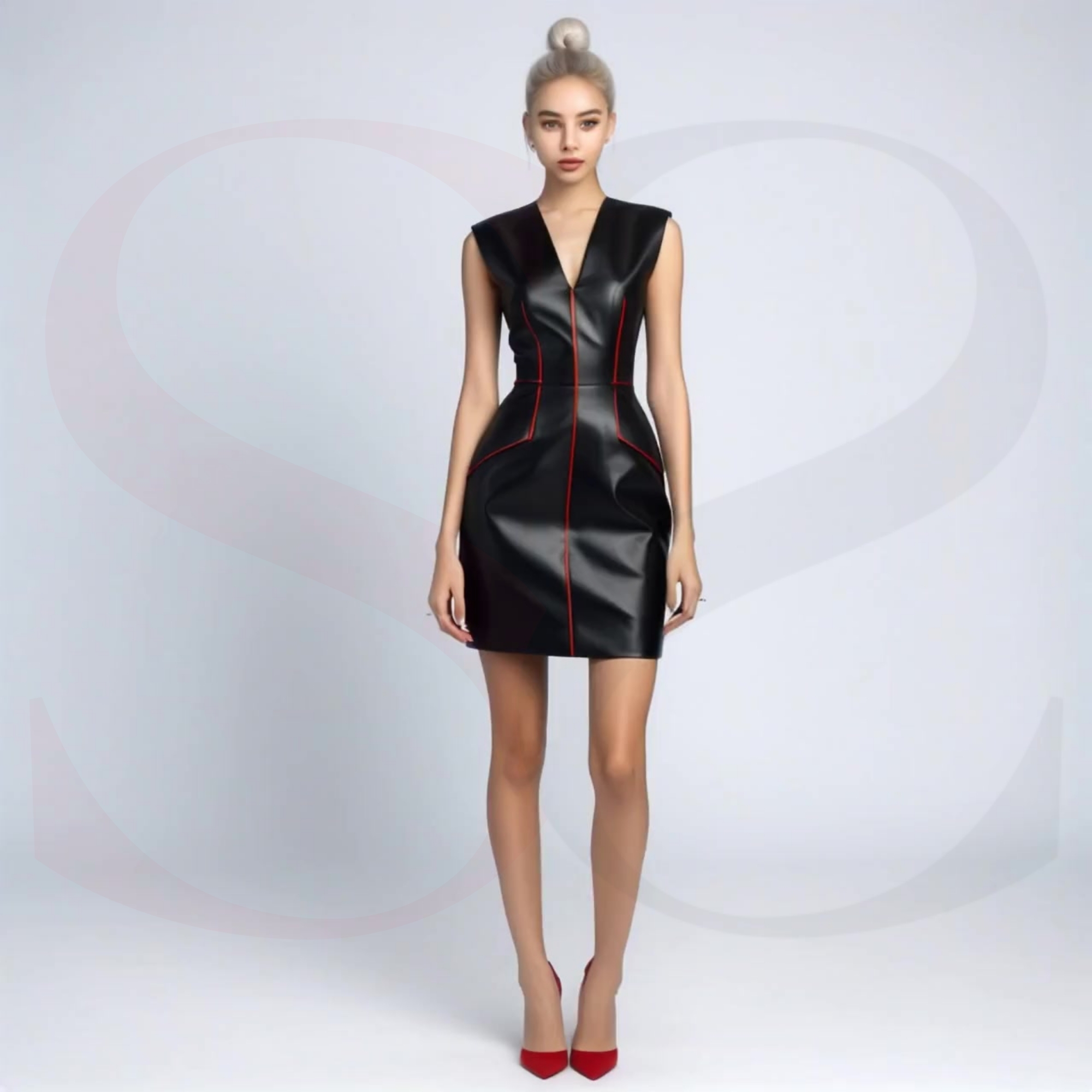Discover Timeless Elegance with the Black Mini Dress Leather
