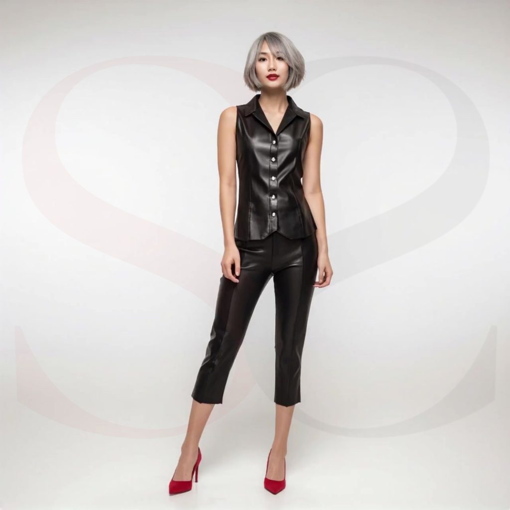 Leather Pant Women With Vest