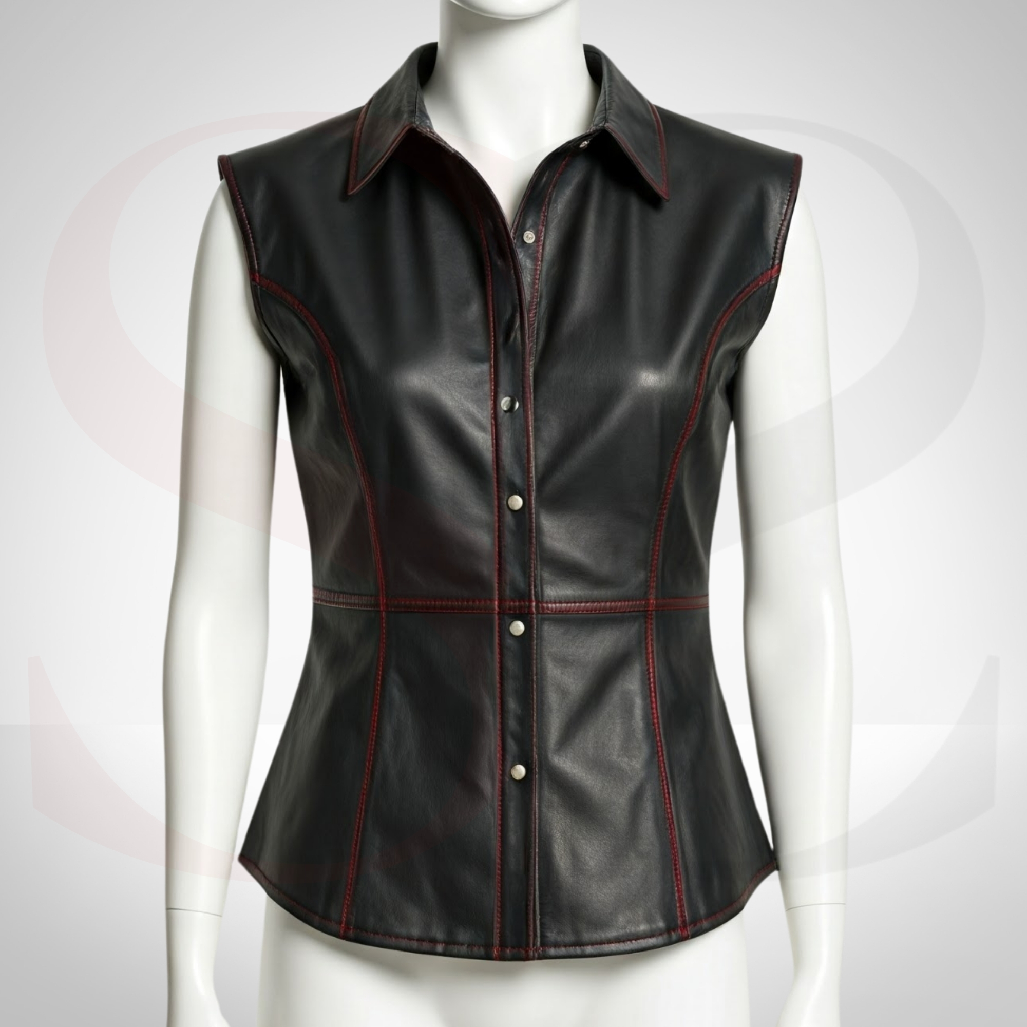 Merge Polished Style and Attitude With This Black Leather Sleeveless Shirt