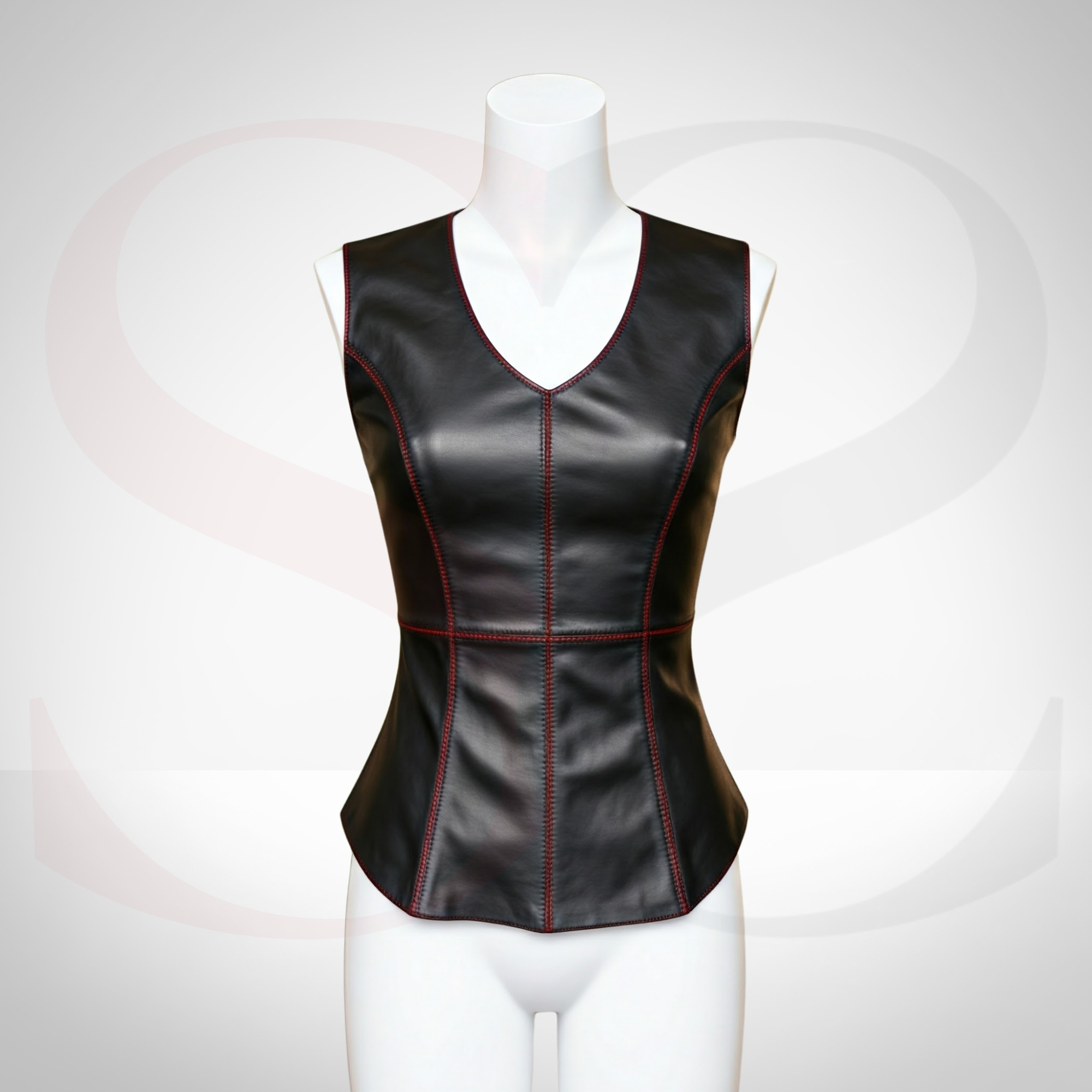 Combine Feminine Allure and Urban Flair With This Fitted Black Leather Top