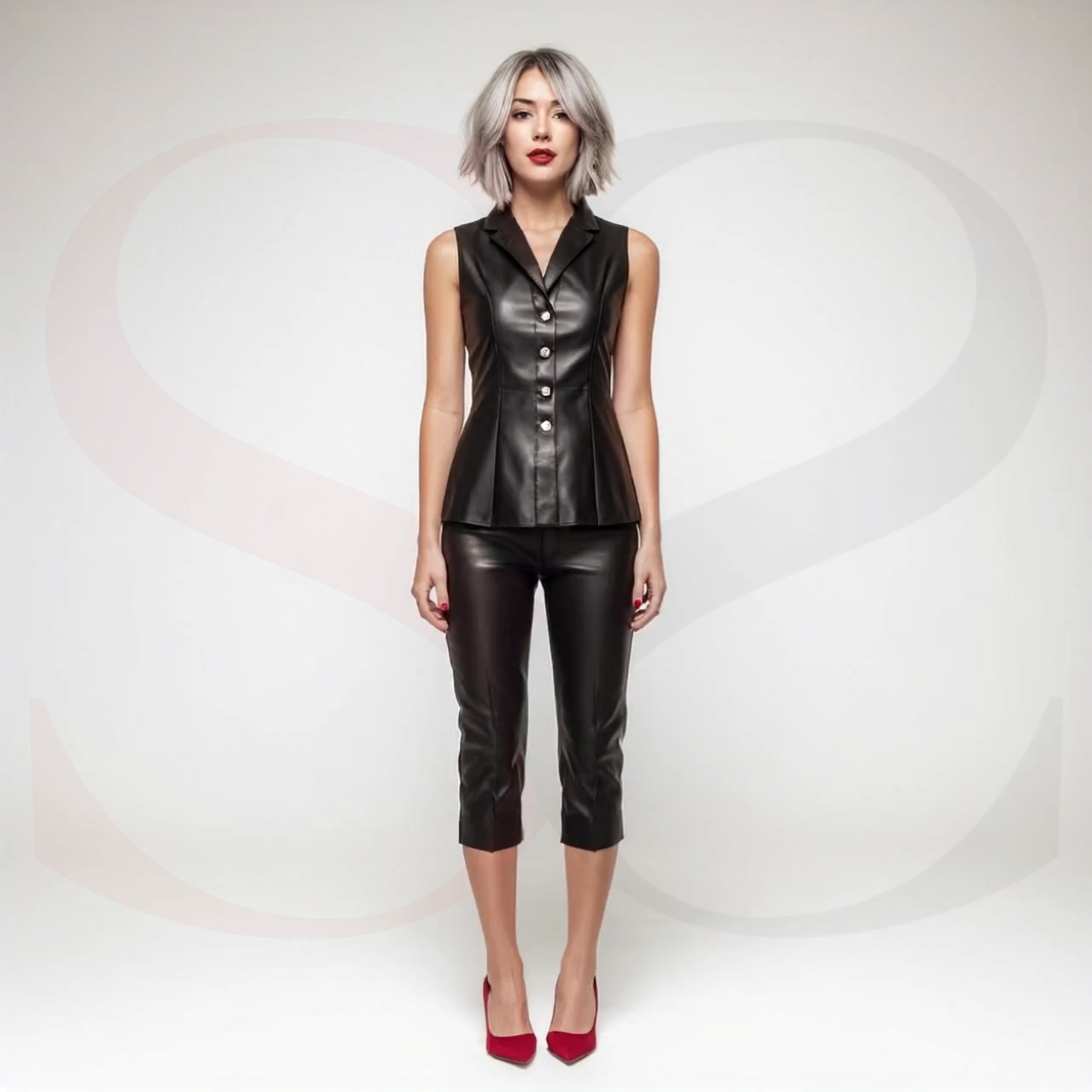 Awaken Your Inner Diva With This Leather Two Piece Pants Set
