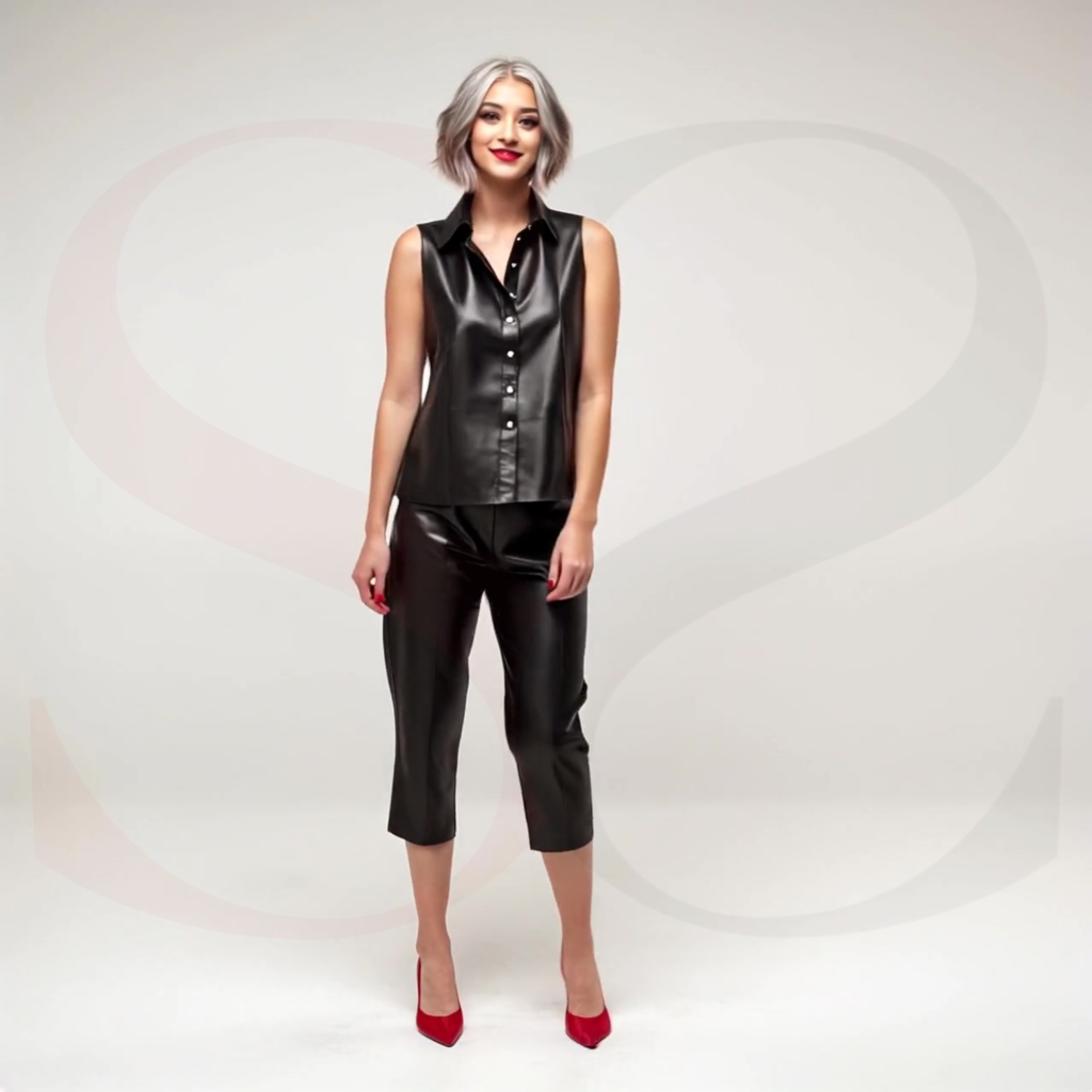 Leather Two Piece Set Outfit