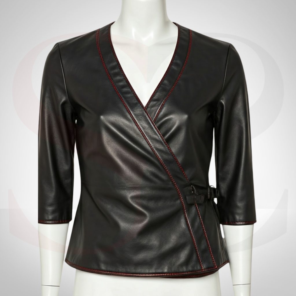 Leather Wrap Top With Buckle