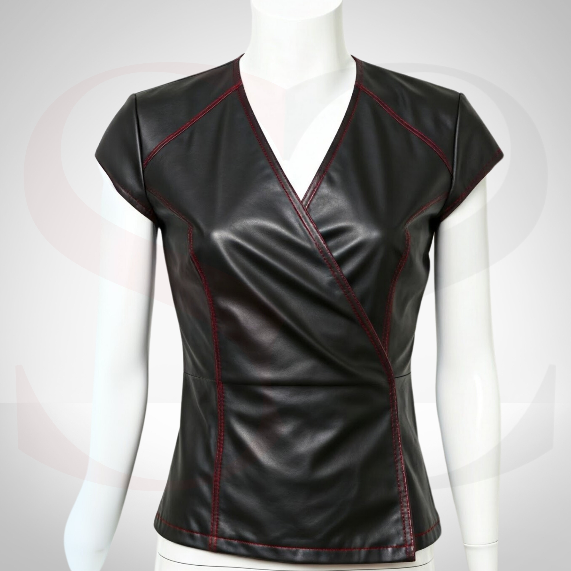 Bring Fashion Flair and Flexibility With This Streetwear Black Leather Wrap Top