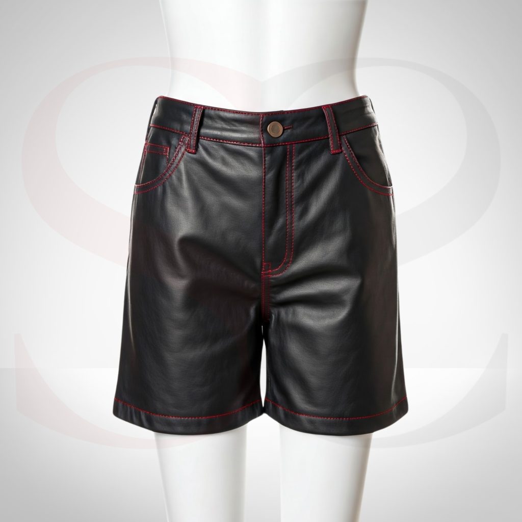 Black Leather Bermuda Shorts
