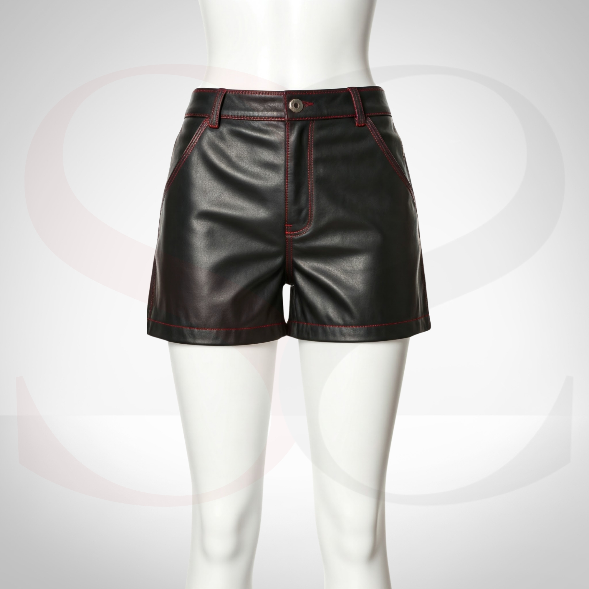 Own Every Step Boldly In This Black Leather Shorts Women