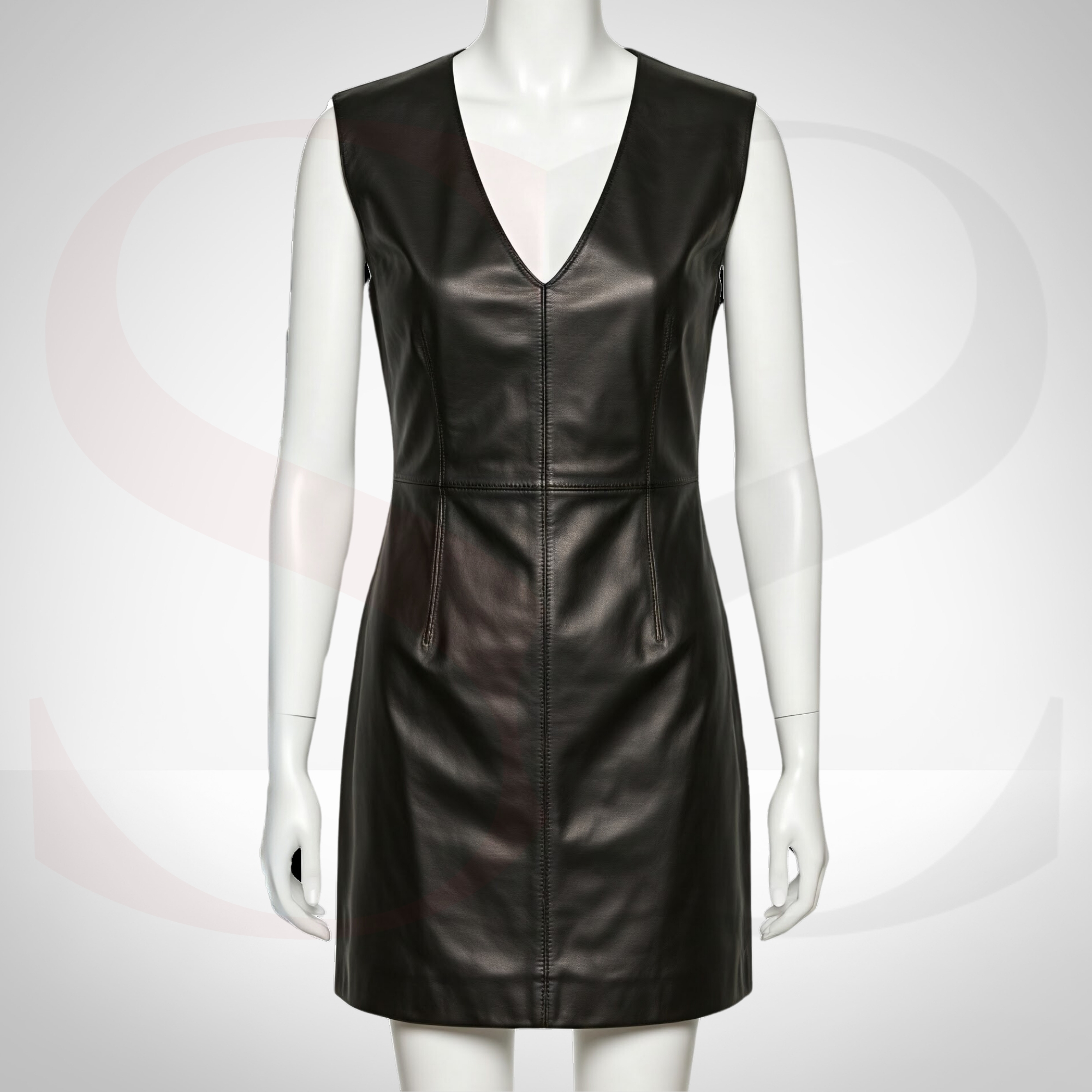 Step Into Edgy Sophistication With This Black Leather Sleeveless Dress