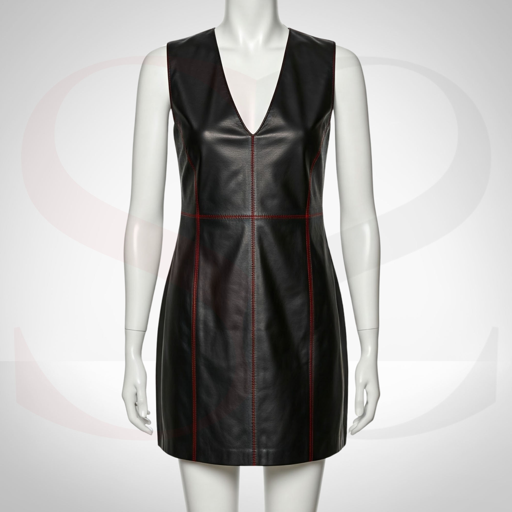 Get Luxe Street Vibes With This Black Leather Sleeveless Mini Dress