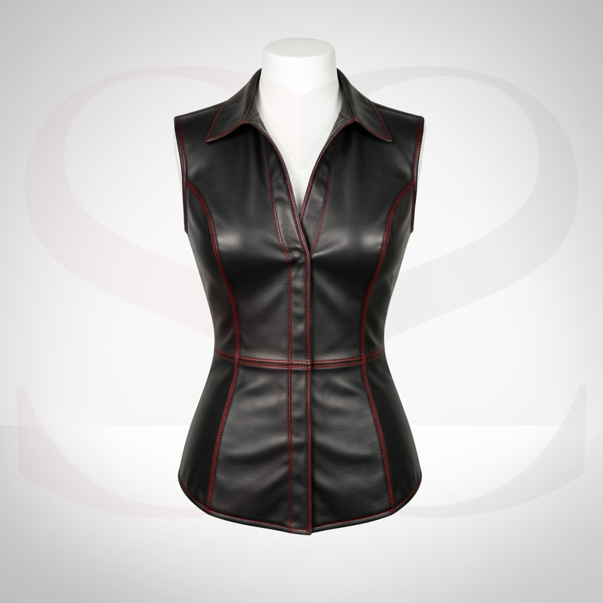 Unite Refined Minimalism and Street Glam With This Black Leather Sleeveless Top