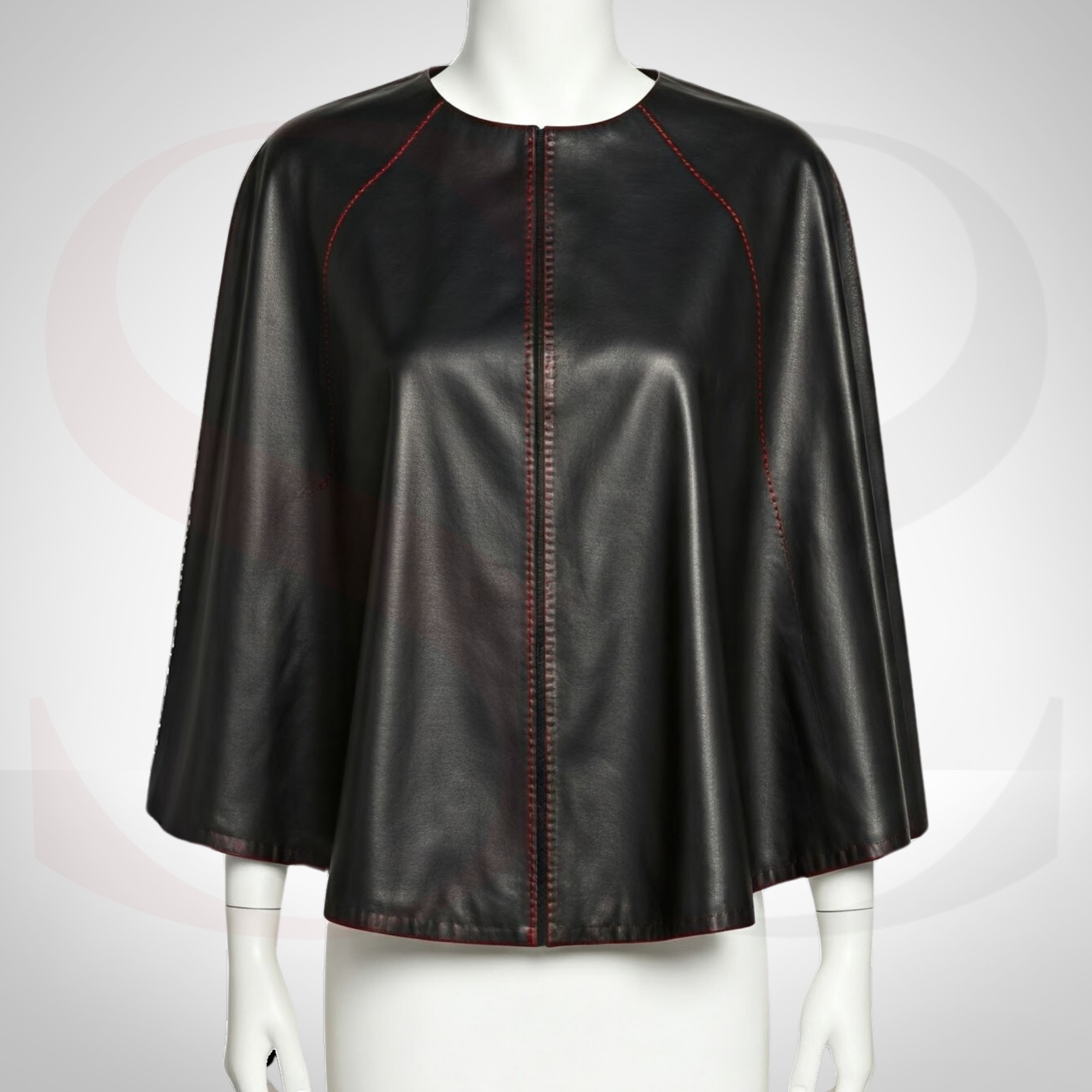 Own Your Style and Confidence With This Designer Black Leather Cape