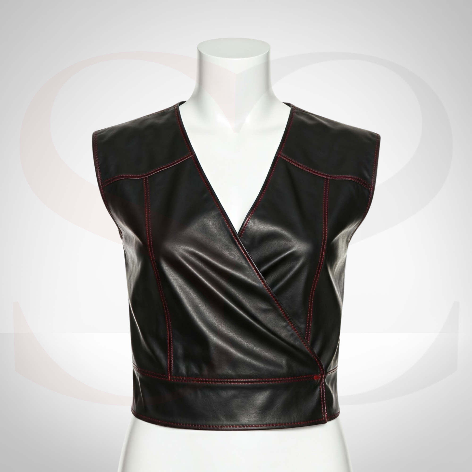 Mix Feminine Power and Downtown Attitude With This Fitted Leather Wrap Top