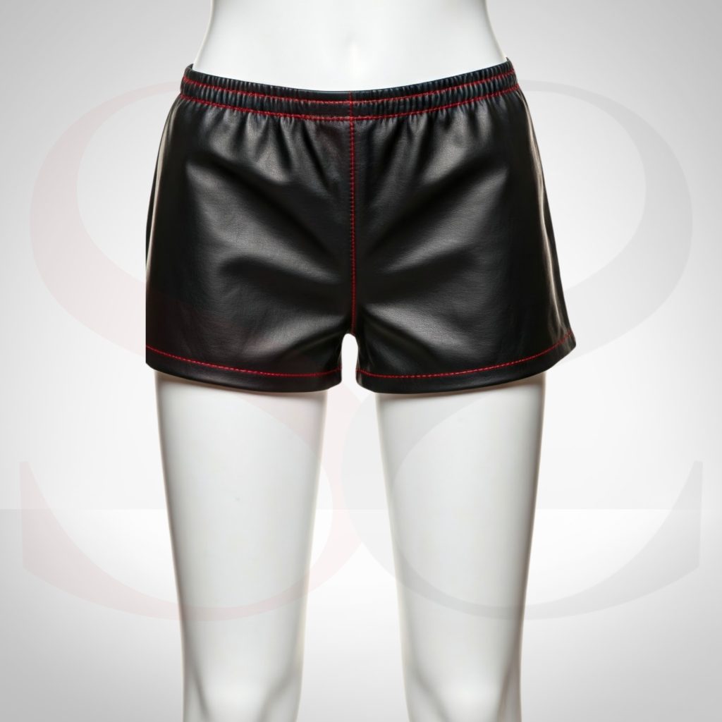 High Waisted Leather Gym Shorts