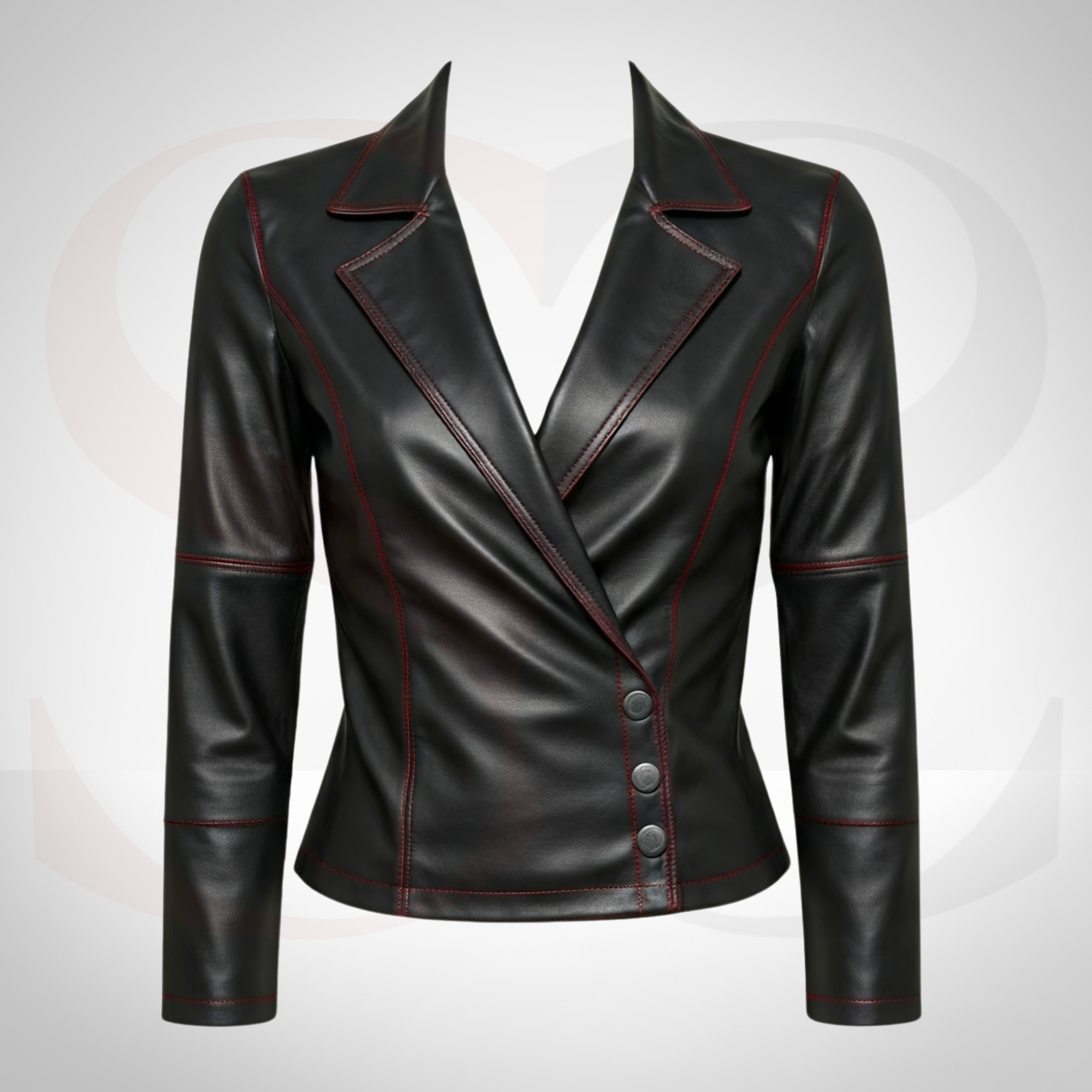 Master Street Luxe Looks With This Leather Fitted Wrap Top Blazer