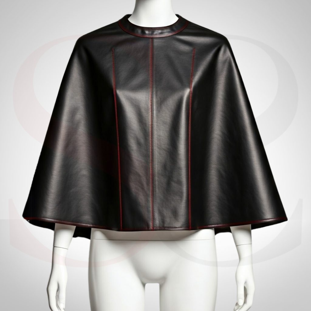 Luxury Black Leather Cape