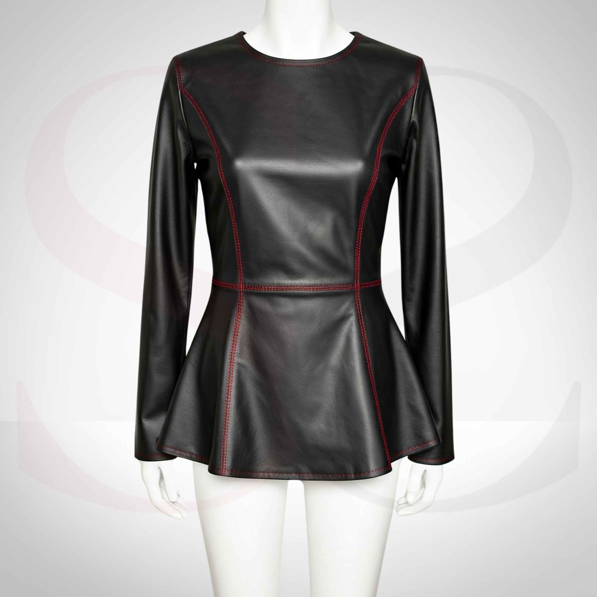 Step Into Style and Self‑Expression With This Matte Black Leather Peplum Top