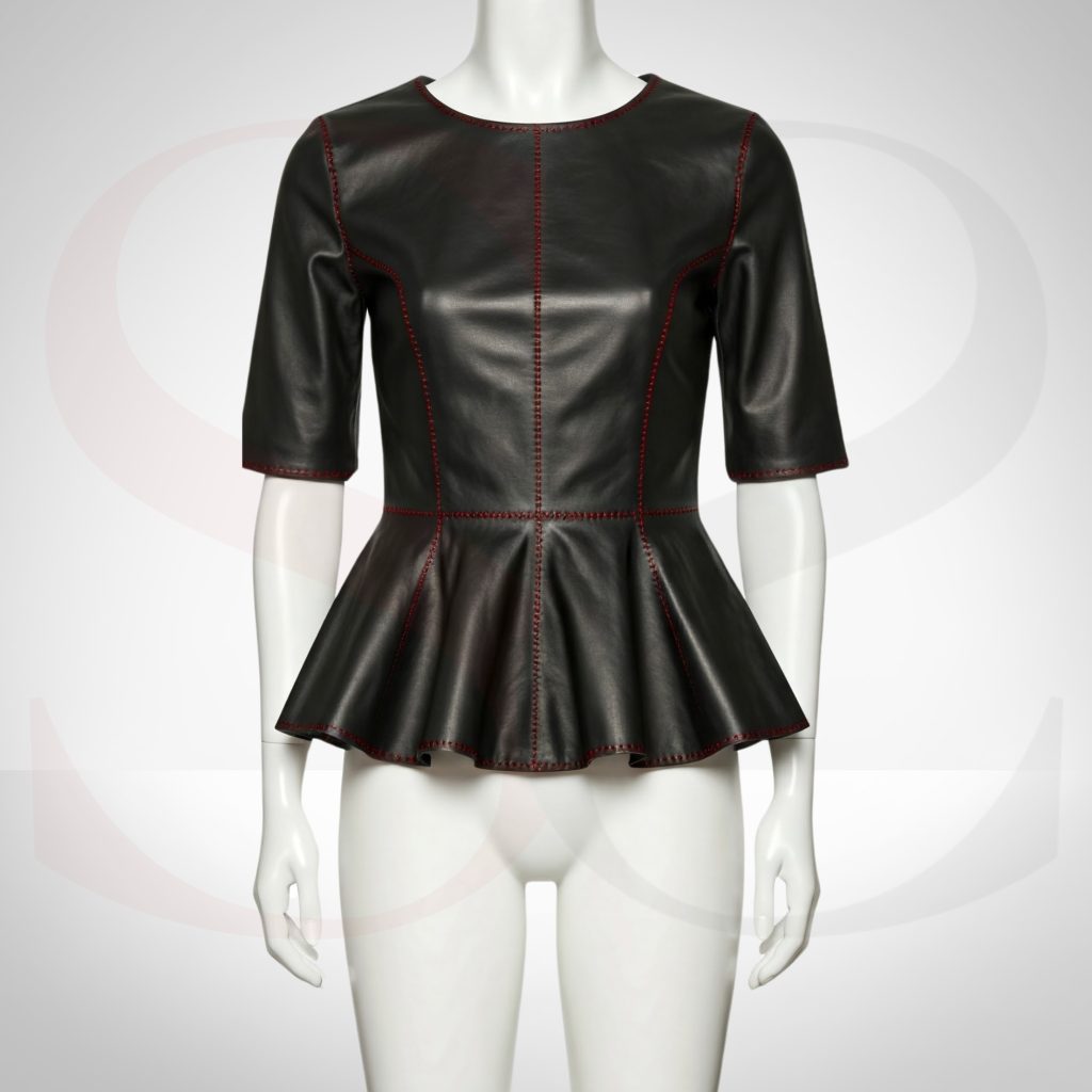 Streetwear Leather Peplum Top