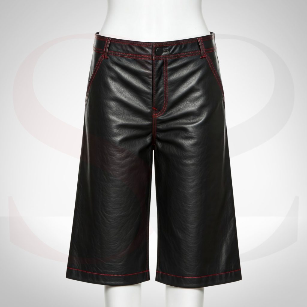 Stylish Leather Culottes Shorts