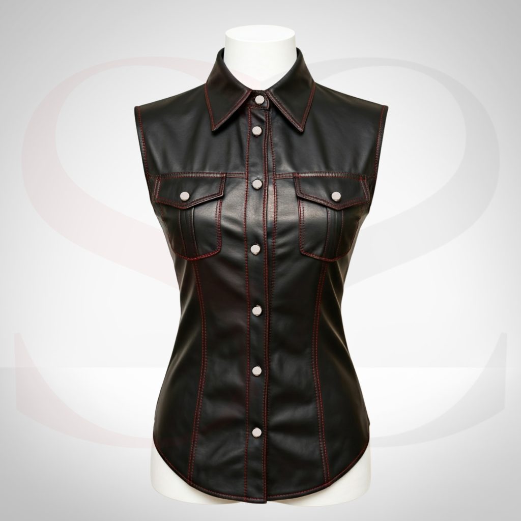 Womens Fitted Leather Shirt