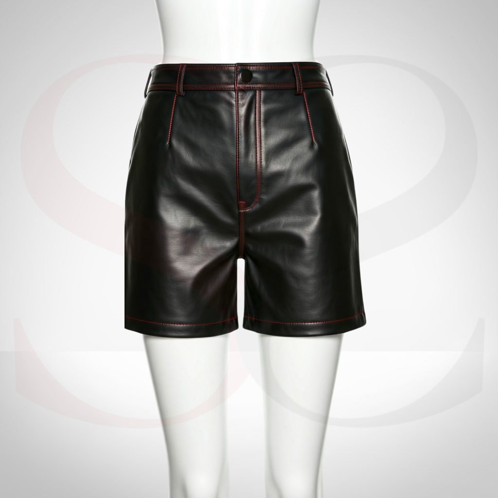 Black Leather Womens Fashion Shorts