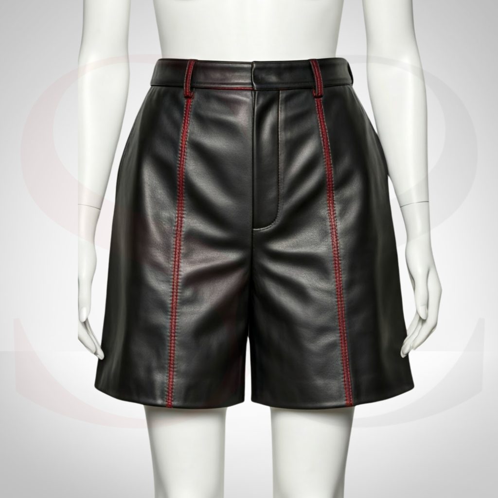 Iconic Style Black Leather Shorts
